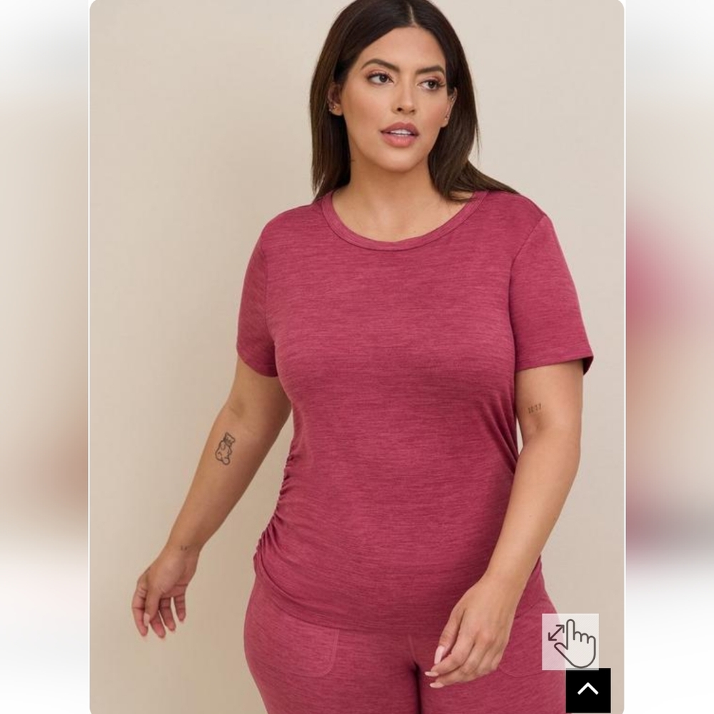 Torrid Active Super Soft Jersey Short Sleeve Dusty Rose Tee Shirt